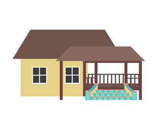 Malaysia traditional house on white background