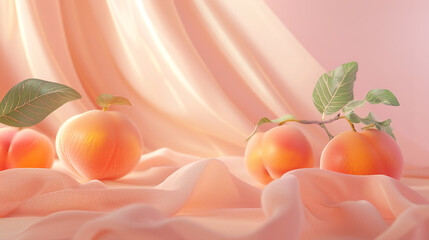 3d render Peach fuzz pantome color Background podium product display