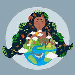 Happy Earth Day vector ilustration symbol.Save th Earth.Enviromental save the nature.