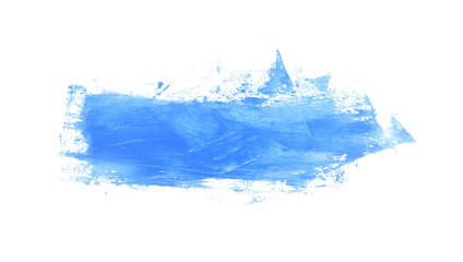 Blue watercolor paint brush stroke isolated on transparent background. watercolor png.