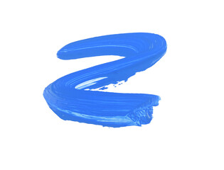 Blue watercolor paint brush stroke isolated on transparent background. watercolor png. 