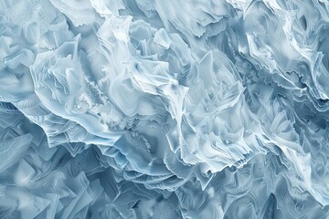 A 3D-rendered ice texture close-up, showing detailed frost and icicle formations, ideal for cold environment backdrops - obrazy, fototapety, plakaty