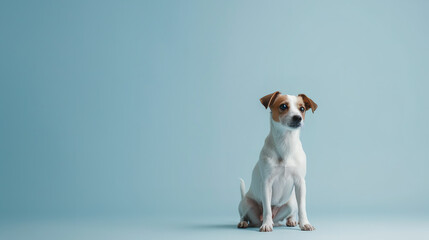 Jack Russell Terrier, minimalism, one color background
