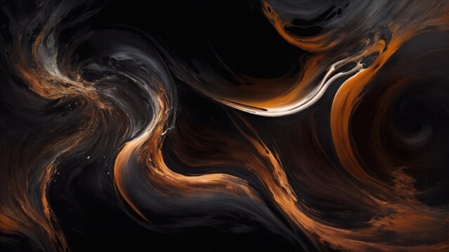 Dark Brown smoke acrylic paints Liquid fluid art abstract background