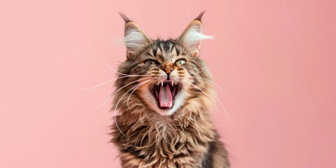 Minimalist Happy Cat Portrait