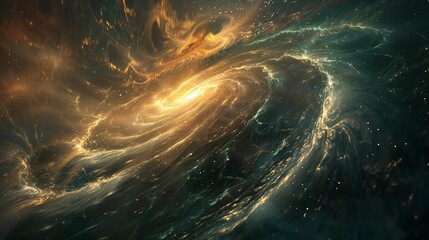 Majestic spiral galaxies set against a cosmic backdrop in a breathtaking celestial scene.
