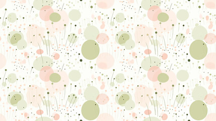 Naklejka premium Pattern of circles, seamless wallpaper design of soft pink and light green round shapes