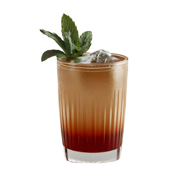 Tasty mint julep cocktail glass png isolated on transparent background