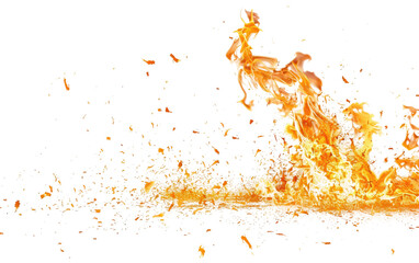Sparking Flames: Particle Dynamics Unveiled , Fire sparks particles Isolated on Transparent background.