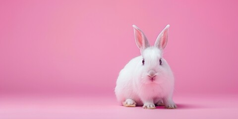Fototapeta premium Minimalist Image of a White Rabbit