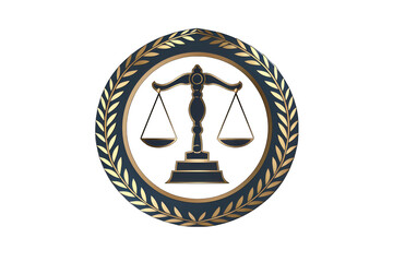 A law firm emblem, denoting professional legal services provided to clients ,isolated on white background or transparent background. png cutout clipart