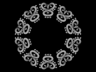 Black and white caleidoscope classic gradient flower art pattern of traditional tenun batik ethnic dayak ornament for wallpaper ads background sticker or clothing	