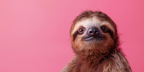 Obraz premium Minimalist Cute Sloth Portrait