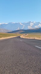 Inspiring journey through the serene steppes with distant snow-capped mountains in Central Turkey in January