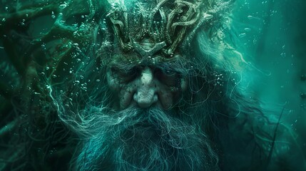 viking north druid lich mermaid king wise old man-edit - obrazy, fototapety, plakaty