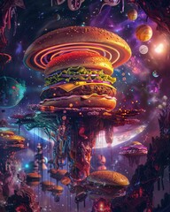 Interdimensional portal serving exotic burgers from different universes