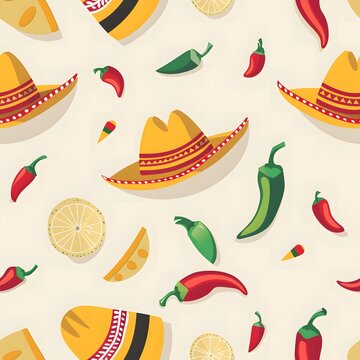 Cinco de Mayo themed party seamless pattern