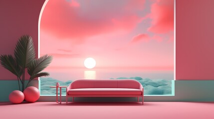 Immerse yourself in a dynamic sunrise gradient background, as vibrant pinks dissolve into soothing greens, offering an animated space for graphic designs.