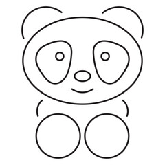 panda icon isolated on white background, vector illustration.