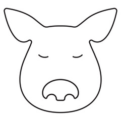pig icon isolated on white background, vector illustration.
