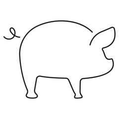 pig icon isolated on white background, vector illustration.