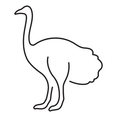 ostrich icon isolated on white background, vector illustration.