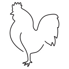 rooster icon isolated on white background, vector illustration.