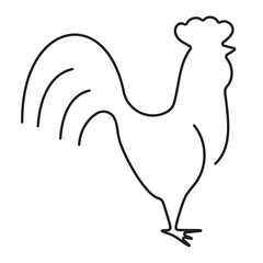 rooster icon isolated on white background, vector illustration.