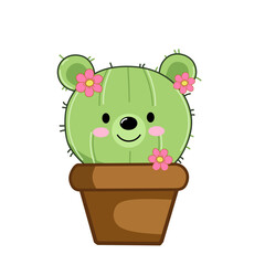 Cute cactus with a flower