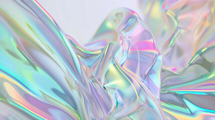 abstract 3d background with colorful iridescence waves