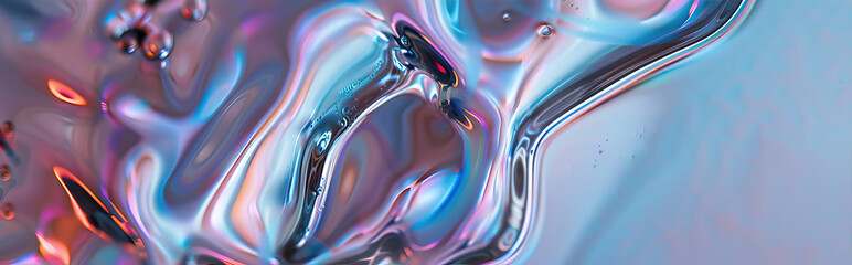 abstract 3d background with colorful iridescence waves