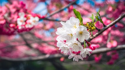 Img Shallow depth Sakura flower cherry blossom panoramic template