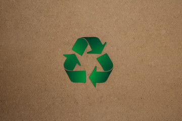 recycling symbol on cardboard