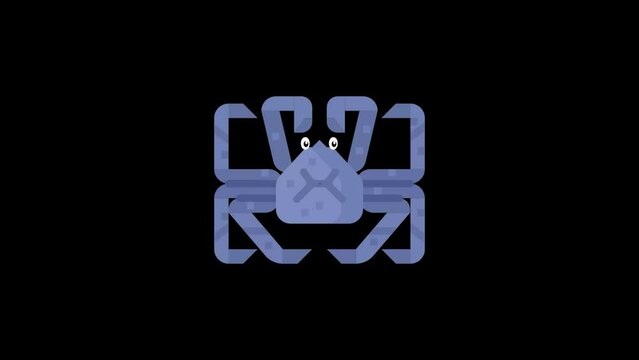 crab icon animation video. cartoon video of a crab .  