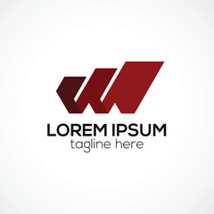 initial W letter monogram abstract logo design concept isolated vector template