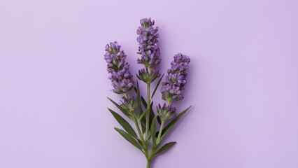 Lavender blooms isolated on a pristine white background