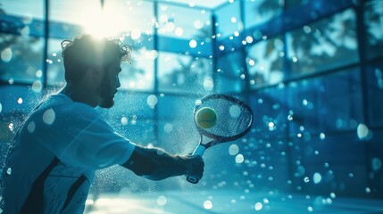 Focused male athlete waiting to receive the ball in a professional tennis game