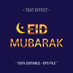 Eid Mubarak Vector Editable Effect