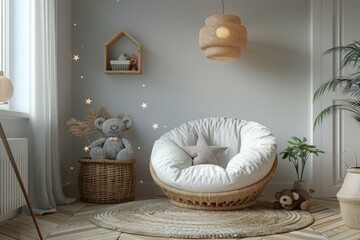 Scandinavian Nursery: Modern Interior with Cozy Accents