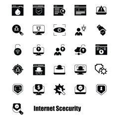 internet scurity icon set vector
