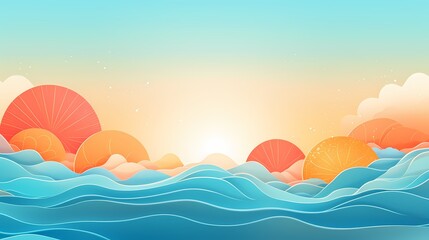 Dive into a sunrise gradient background alive with energy, as golden oranges fade into tranquil blues, inspiring vibrant graphic creations.