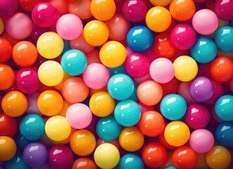 Fototapeta na wymiar Large Pile of Colorful Candy Balls