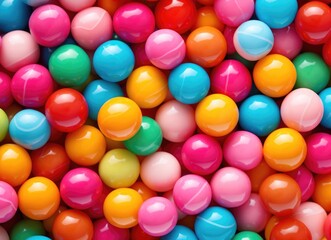 Fototapeta na wymiar Large Pile of Colorful Candy Balls