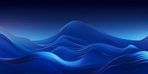 Cartoonish portrayal of gradient waves in electric blue and midnight hues, with a raw style that brings out the playful dance and movement. - obrazy, fototapety, plakaty