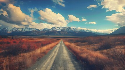 Landscapes on Denali highway. Alaska. Instagram filter, ai Generated  - obrazy, fototapety, plakaty