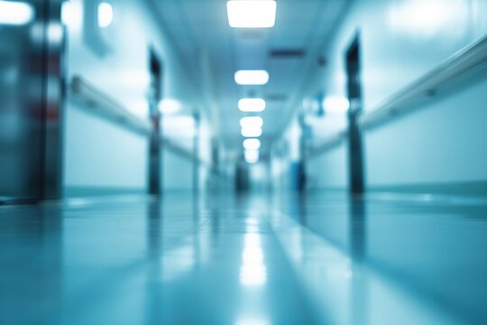 A high key blurred image of a hospital corridor