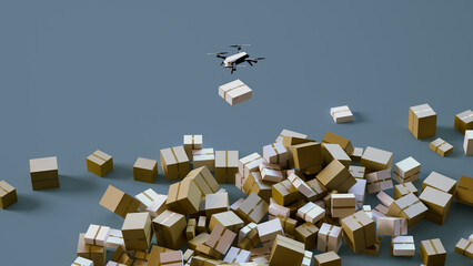 Autonomous Drone Navigates Through Chaos, Delivering Packages Amid Cardboard