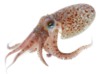 live squid, isolated white background PNG