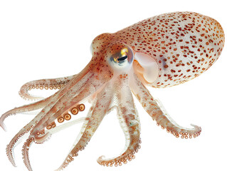 live squid, isolated white background PNG
