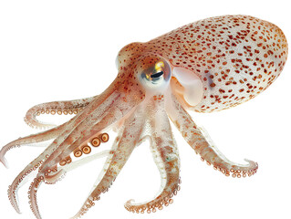 Fototapeta premium live squid, isolated white background PNG